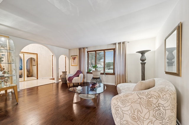 living room featuring hardwood / wood-style flooring