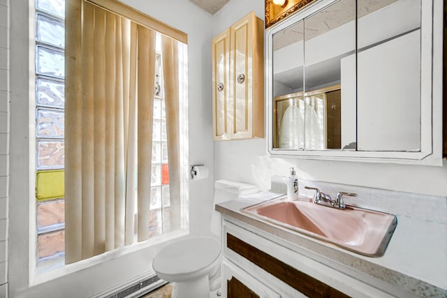8916 S Eggleston Ave, Chicago, IL 60620 - bathroom with toilet, vanity, and a shower with shower curtain