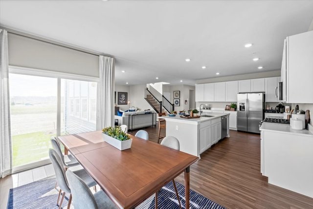 dining room featuring dark hardwood / wood-style floors