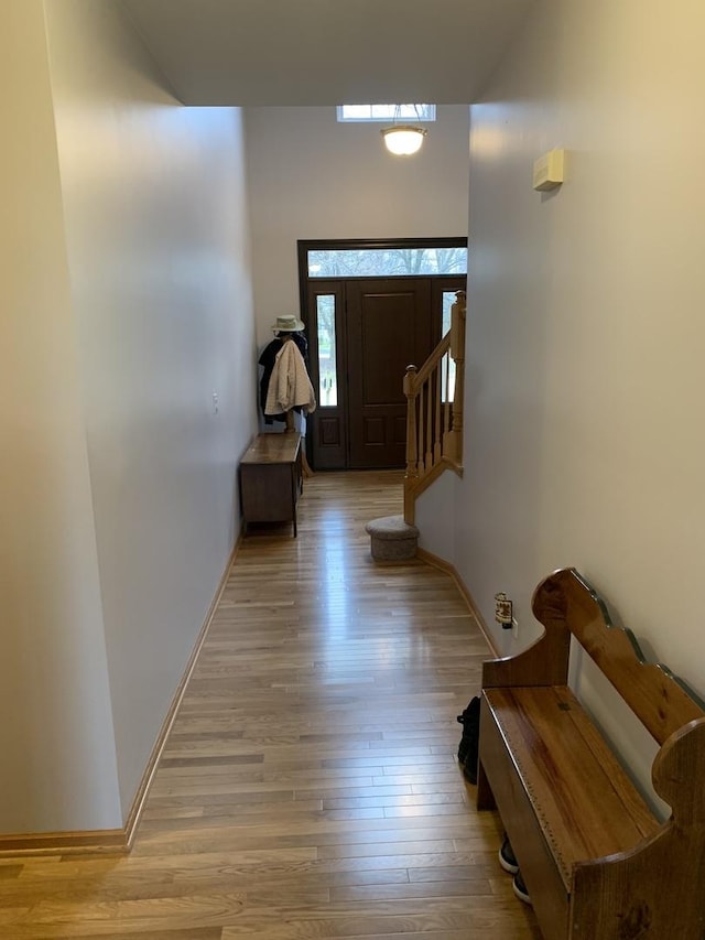 foyer featuring light hardwood / wood-style flooring