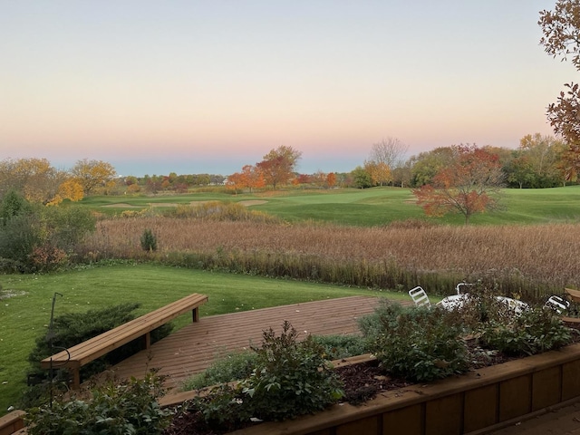 view of property's community featuring a yard