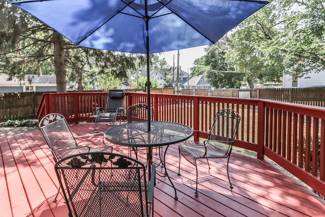 view of wooden deck