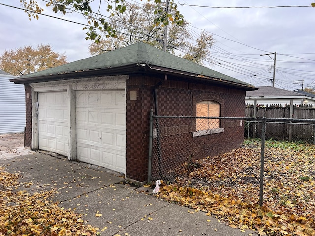 view of garage