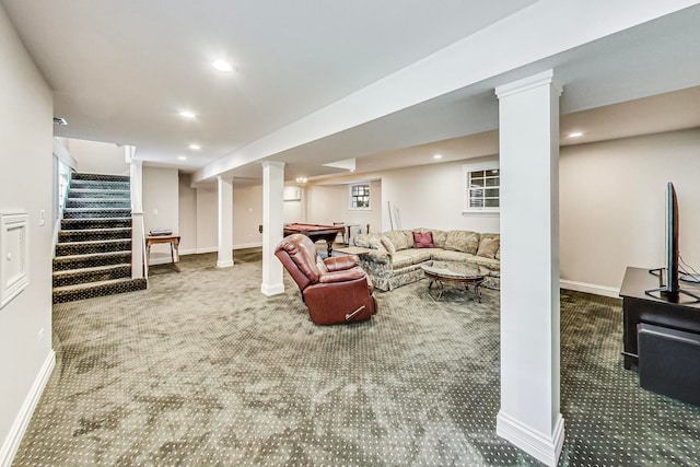 view of carpeted living room