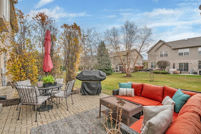 view of patio with an outdoor living space