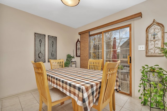 view of tiled dining area