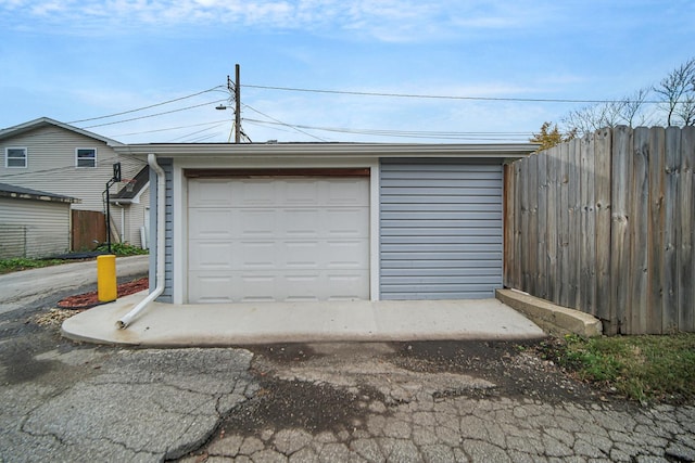 view of garage