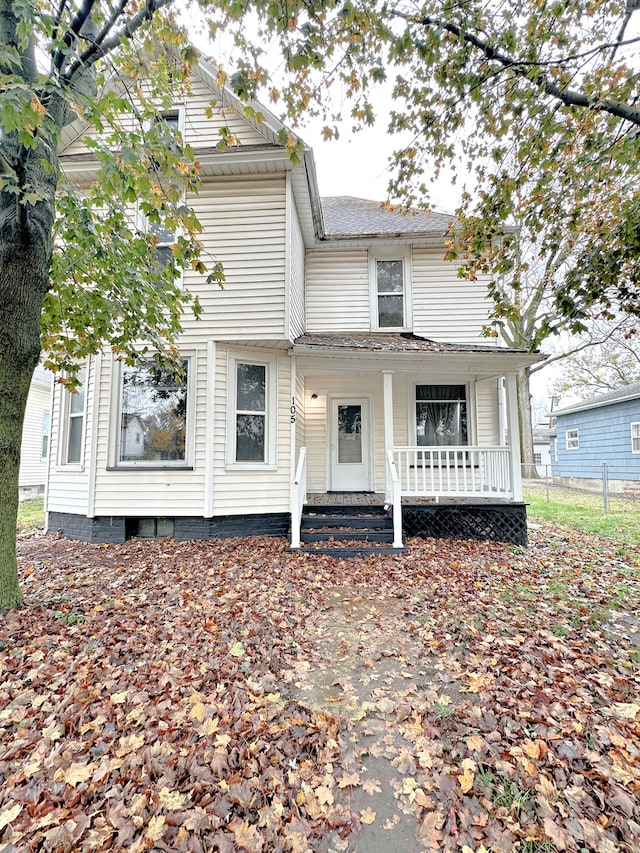 view of front of house with covered porch