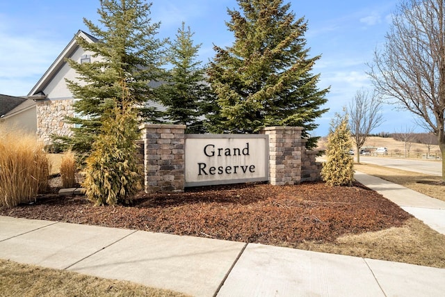 view of community sign