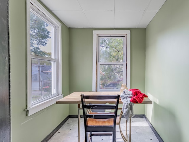 dining room featuring a paneled ceiling