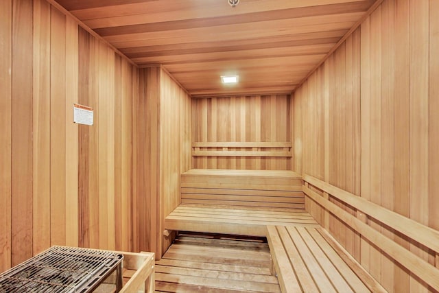 view of sauna