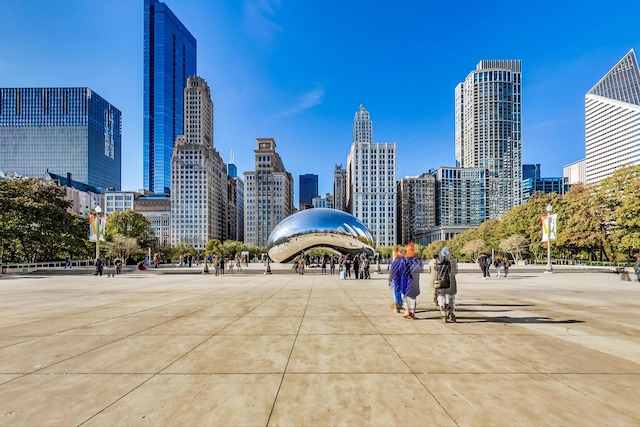 view of community featuring a city view