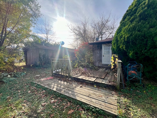 view of yard with a deck