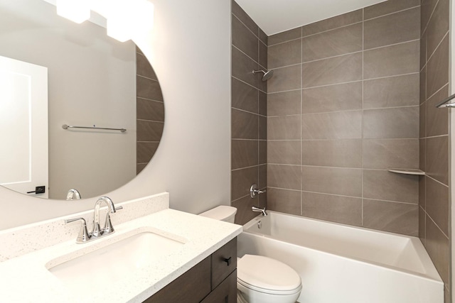 12205 Sinclair Dr, Plainfield, IL 60585 - bathroom featuring toilet, vanity, and shower / washtub combination