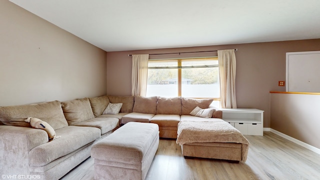 living room featuring light hardwood / wood-style floors