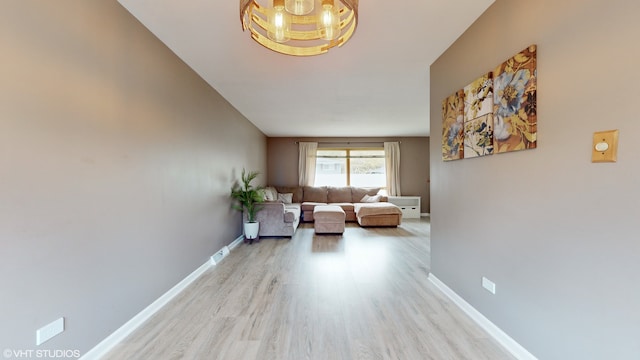 living room featuring light hardwood / wood-style flooring