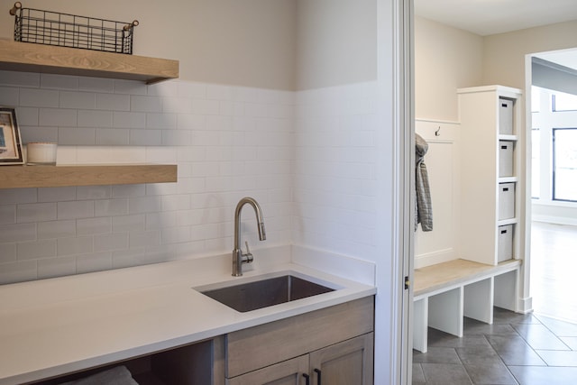 kitchen featuring sink and tile patterned floors