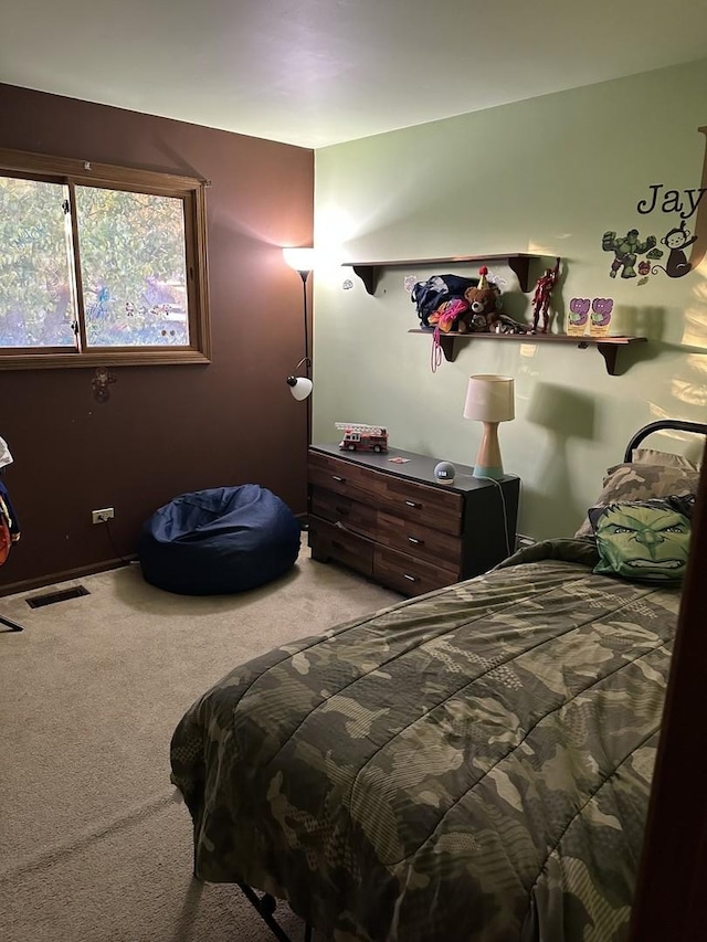 bedroom with carpet floors