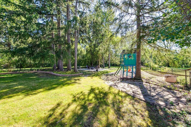 view of yard featuring a playground