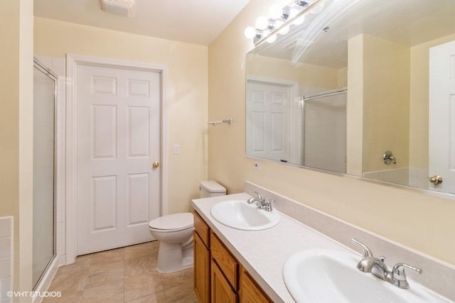 3135 Town Square Dr Unit 106, Rolling Meadows, IL 60008 - full bathroom with a stall shower, double vanity, and tile patterned floors