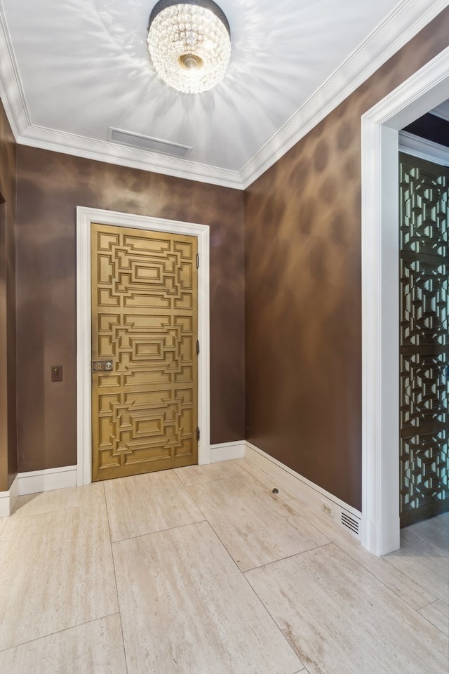 foyer with ornamental molding