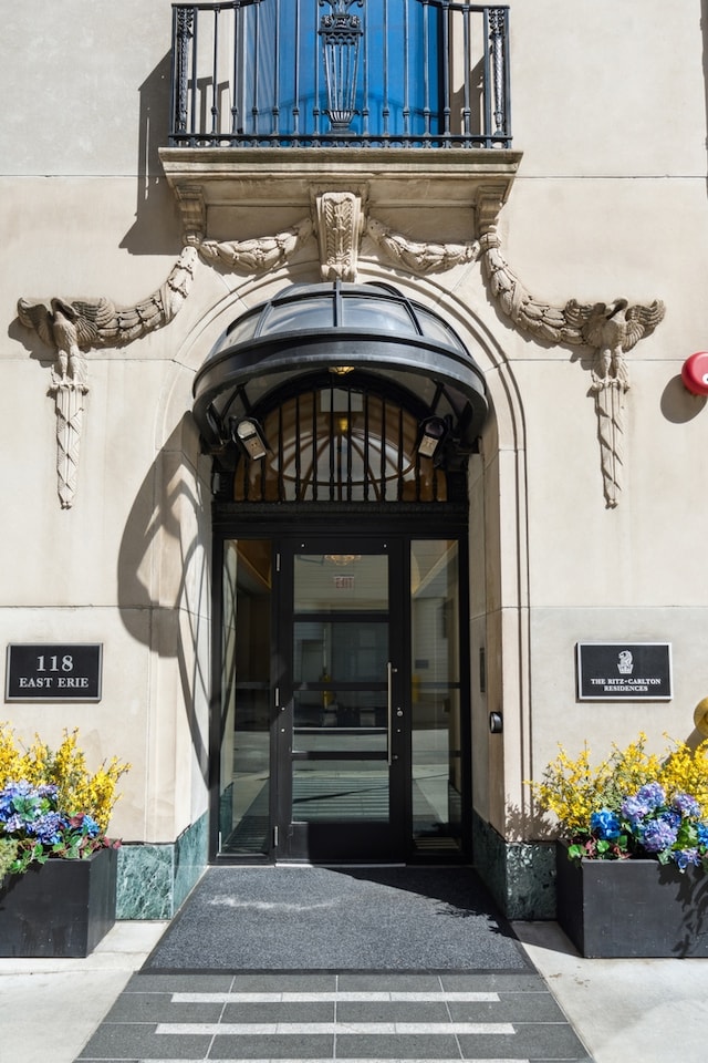 view of exterior entry with french doors