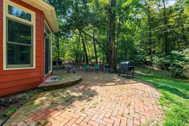 view of patio featuring area for grilling