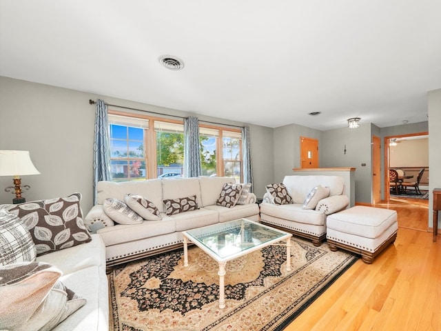 living room featuring hardwood / wood-style floors