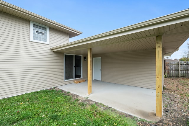 doorway to property featuring a patio area