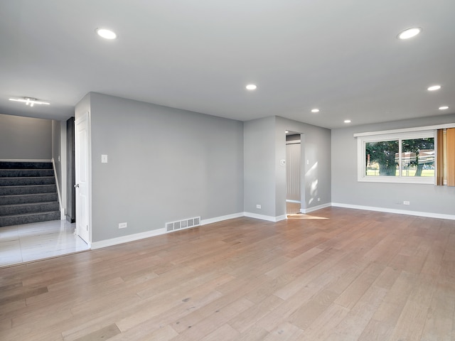 empty room featuring light wood-type flooring