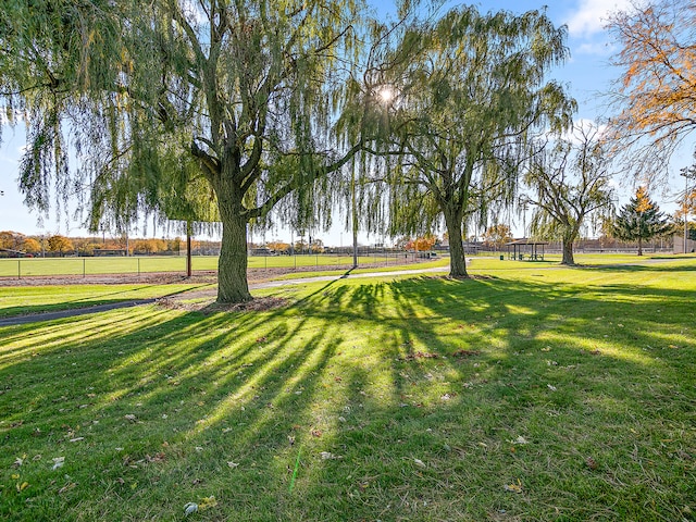 view of yard with a rural view