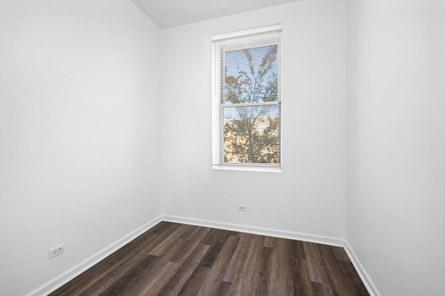 empty room featuring dark hardwood / wood-style floors