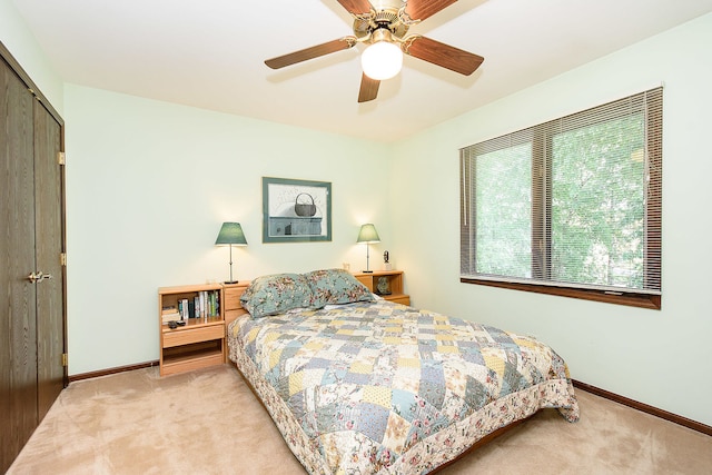 1385 Montgomery Dr, Deerfield, IL 60015 - carpeted bedroom with a closet and ceiling fan