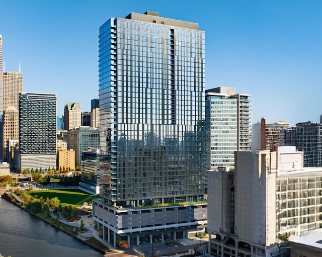 property's view of city with a water view