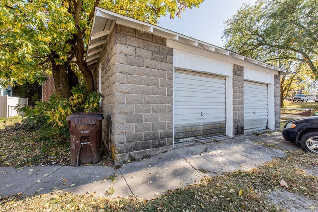 view of garage