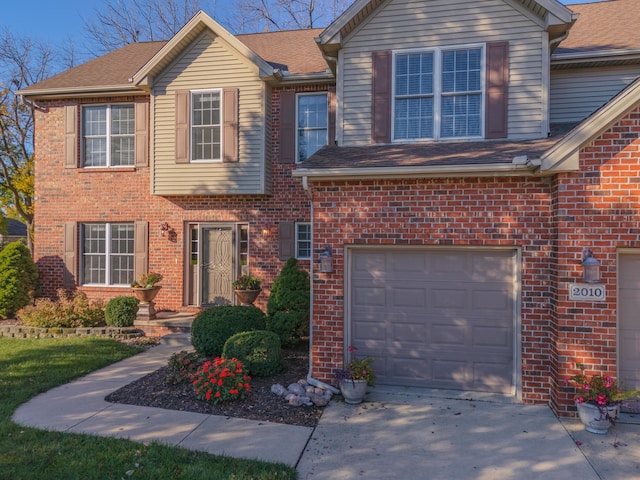 view of front facade featuring a garage