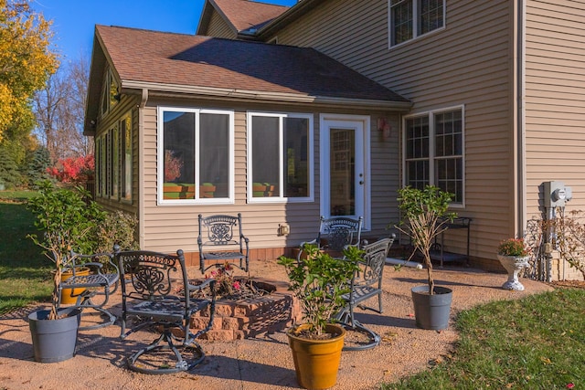 rear view of property with a patio