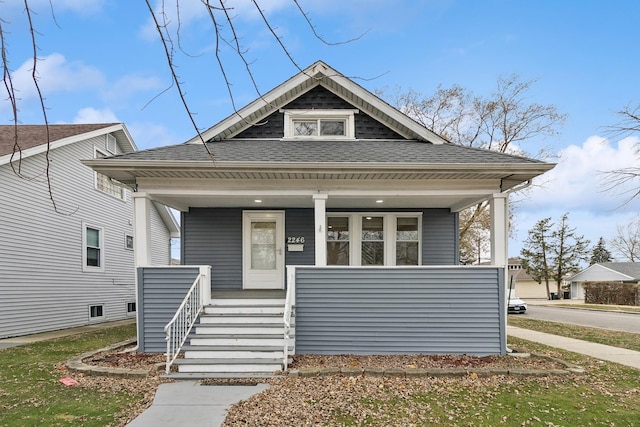 bungalow-style home featuring a porch