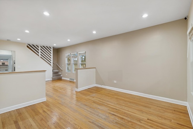 empty room featuring light hardwood / wood-style floors