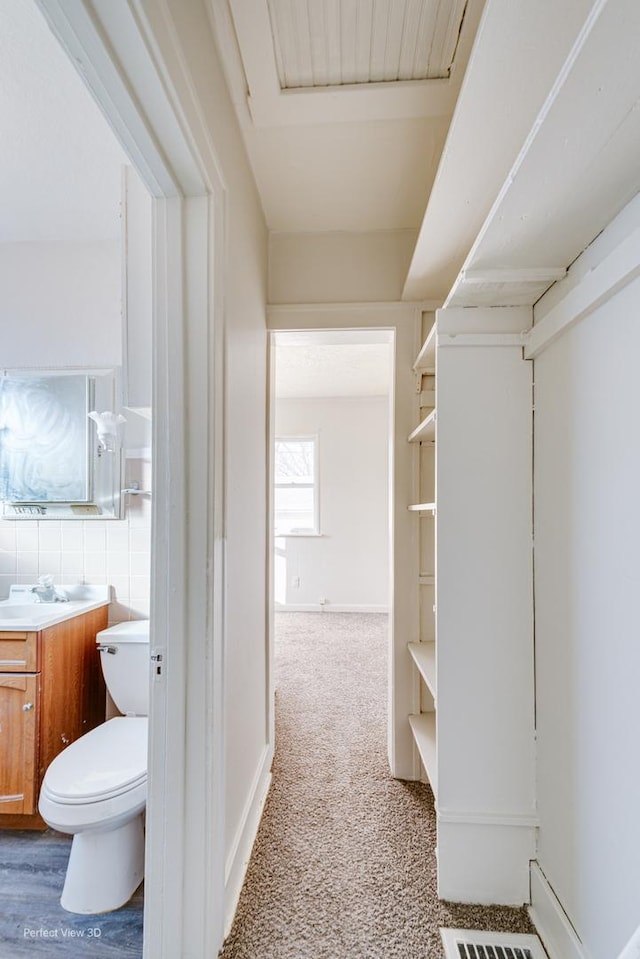 spacious closet featuring carpet flooring