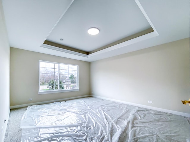 235 Regency Ct Unit B, Wauconda, IL 60084 - unfurnished bedroom featuring carpet flooring, a raised ceiling, and baseboards
