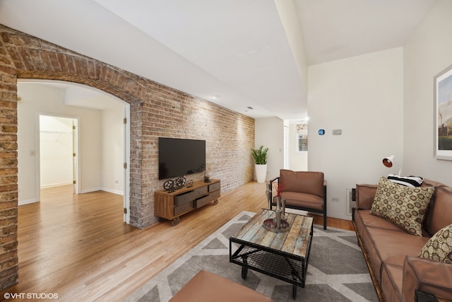 living room with light wood-type flooring