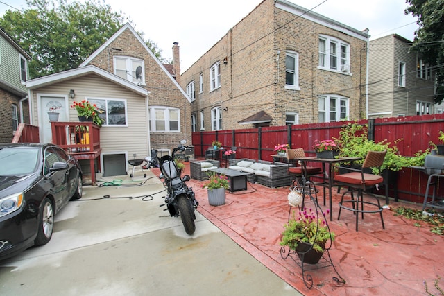 view of patio with an outdoor living space