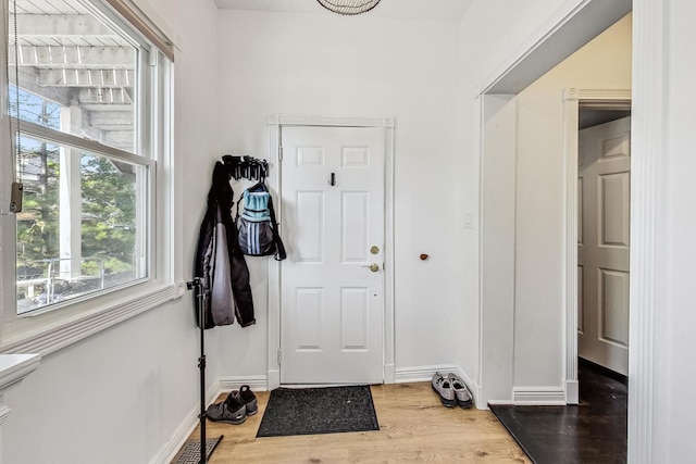 foyer entrance featuring hardwood / wood-style floors