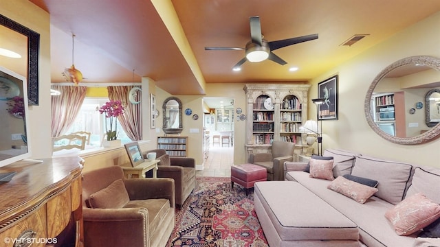704 Lorraine Cir, Highland Park, IL 60035 - living room with a ceiling fan