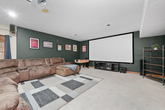 view of carpeted home theater