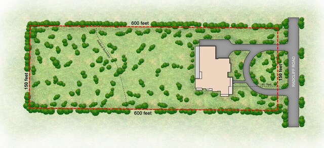 5S504 Radcliff Rd, Naperville, IL 60563 - aerial overview of property's location featuring property boundaries highlighted