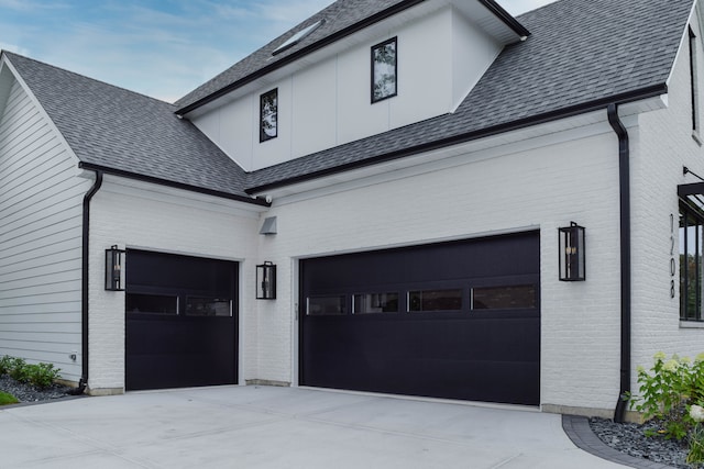 view of property exterior with a garage