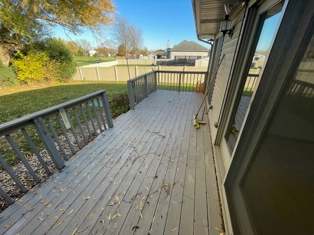 deck featuring a yard