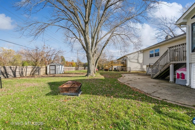980 Brush Hill Ln, Lake Zurich, IL 60047 - view of yard featuring an outdoor fire pit, stairs, a patio, and a wooden deck